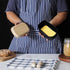 4 HAOTOP Porcelain Butter Dish Perfect for Sticks of Butter,Butter Container Large Ceramics Butter Holder with Lid