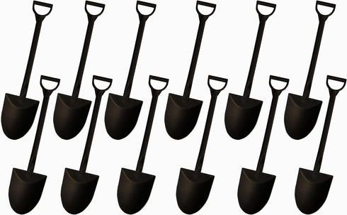 Mini Shovel Shape Disposable Plastic Dessert Spoons, Black, 100 Count
