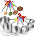 New Version! 11 Piece Measuring Cups and Spoons Set by Laxinis World - Stainless Steel with Silicone Handles