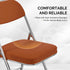 350 lbs Set 1, VINGLI Folding Chairs with Padded Seat & Backrest, Metal Frame, Durable Corduroy Fabric, Capacity