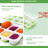 Ice Cube Trays, 4 Pack Durable Stackable Trays with Spill-Resistant Lids, Easy-Release Silicone Ice Maker