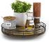 Farmhouse 10" Lazy Susan Turntable Organizer, Round Wooden Storage for Table Top, Kitchen, Bathroom Vanity Tray