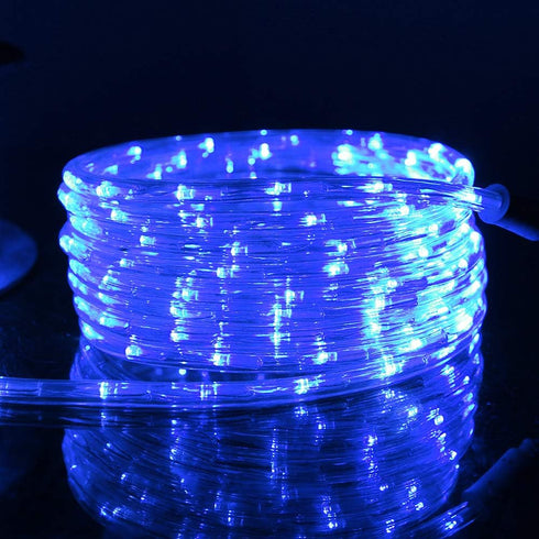 50ft 360 110V DINGFU LED Waterproof Rope Lights, Connectable Indoor Outdoor Blue Rope Lights for Outside, Deck, Patio