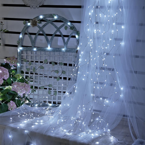 4 Pack 50 16.1ft JMEXSUSS LED Fairy Lights Battery Operated, White Fairy Lights for Bedroom, Silver Wire Twinkle String