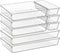 Criusia 8 Pack Large Clear Plastic Drawer Organizer Trays - BPA-Free Acrylic Storage Bins for Bathroom, Kitchen,