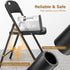 Bonnlo 2-Pack Black Plastic Folding Chairs, Portable Seat with Sturdy Steel Frame for Indoor & Outdoor Use, Perfect