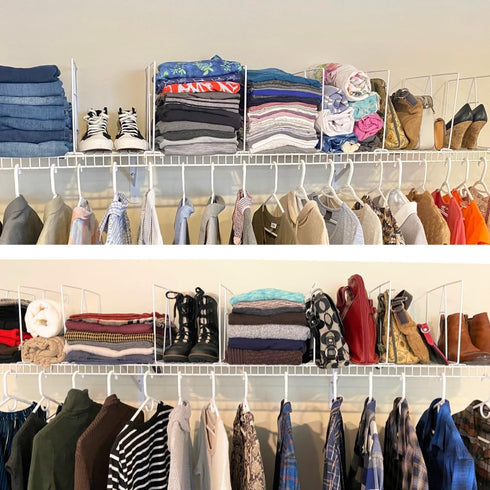 Evelots Wire Shelf Dividers - 4 Pack for Closet Storage & Organization, Tall Shelf Separator, Easy Clip