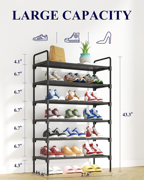 Closet, 27.6" 11.8" 43.3", Kitsure Shoe Rack for Sturdy and Long-Lasting Shoe Shelf, Shoe Rack for Entryway