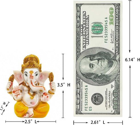 BangBangDa Indian Ganesh Idol Car Dashboard, Hindu Ganesha Statue for Yoga Zen Meditation Room Decor