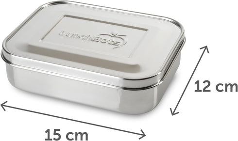 LunchBots Medium Uno Stainless Steel Sandwich Container - Eco-Friendly, Dishwasher Safe for Wraps, Salads, Small Meal
