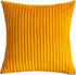 TangDepot Set of 2 Soft Plush Velvet Big Striped Corduroy Decorative Throw Pillow Covers, Euro Shams (24"x24" 2 Pieces,