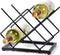 Countertop Wine Rack - 5 Bottle Freestanding Modern Gold Metal Small Wine Holder for Cabinet, Pantry
