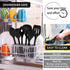 Kitchen Cooking Utensils Set of 7, P&P CHEF Heat-proof Spatula for Nonstick Cookware, Black