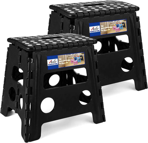 ACKO 2PACK Folding Step Stool - 13" Height Premium Heavy Duty Foldable