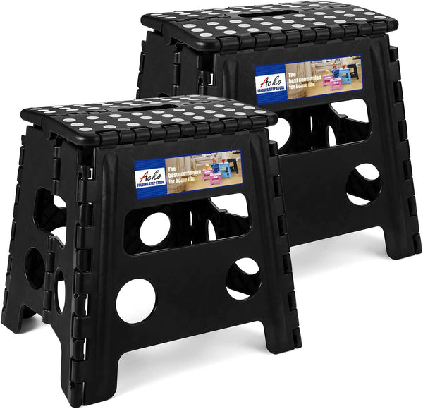 ACKO 2PACK Folding Step Stool - 13" Height Premium Heavy Duty Foldable
