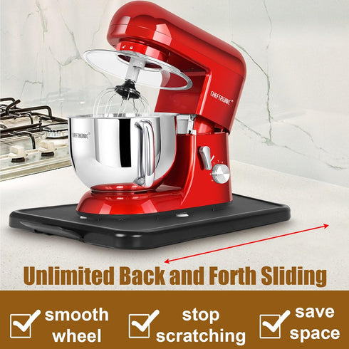 Kitchen Appliance Sliding Tray Coffee Maker Caddy with Rolling Wheels, Under Cabinet Countertop Storage Organizer for