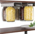 Mason Jar Organizer, Canning Rack for 4-64 oz Jars, Under Cabinet and Pantry Food Storage Hanger Accessories (2Pcs)