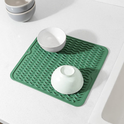 MicoYang Silicone Dish Drying Mat for Multiple Usage, Eco-friendly Heat-resistant Kitchen Counter or Sink Mat,