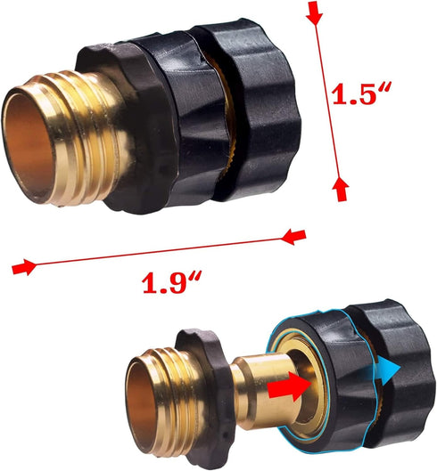 Xiny Tool 3/4 Inch Quick Connect Garden Hose Fittings, Male & Female Water Quick Release Hose Connector (4 Pack)