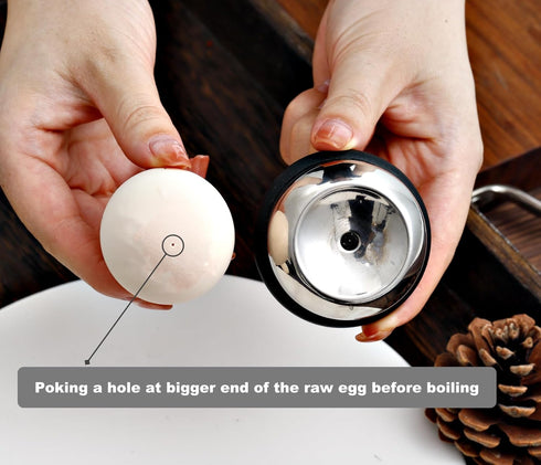 ChaLeeMoo Egg Piercer for Raw Eggs, Stainless Steel Egg Poker for Boiling Eggs, Great Eggshell Peeler Tool to Get Good