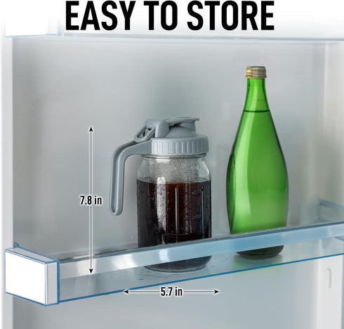 Zulay Premium Cold Brew Coffee Maker - 32oz Mason Jar Pitcher - Extra-Thick Glass & Stainless Steel Filter - Leak-Proof
