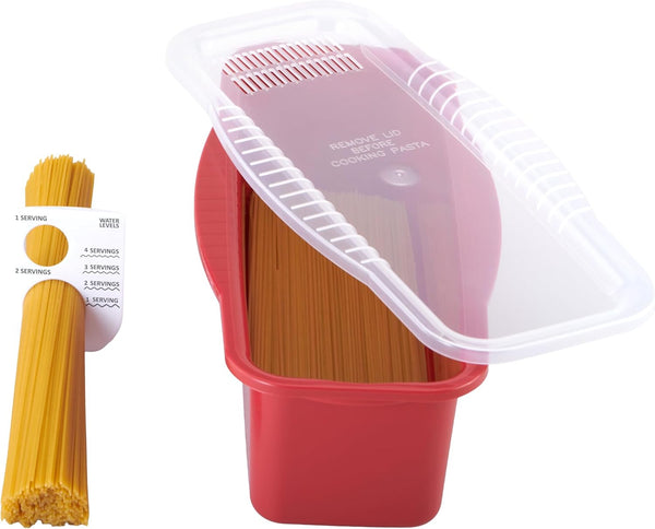 GoodCook Microwave Pasta Cooker with Strainer Lid, Cooks up to 4 Servings of Pasta, Cooking Guide Included