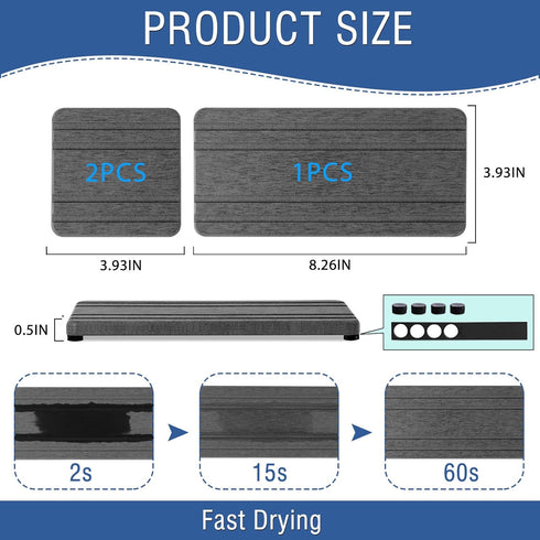 3PCS Water Absorbing Stone Tray, Drying Neat Diatomite Sink Tray, Instant Dry Coasters for Kitchen Sponge Holder (8 *