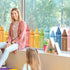 6 JarThenaAMCS Boho Crayon Window Clings Colorful Crayon Print Window Stickers Double Sided Glass Decals for Back