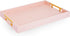 Home Redefined Modern Elegant 17.5"x12" Rectangle Baby Pink Tray Glossy Shagreen Faux