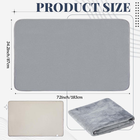 Fanfanwin Comfort(72 34 in,Grey,1 Couples Waterproof Mat Lover Reusable Stainproof Blanket Quiet Easy Use Mattress
