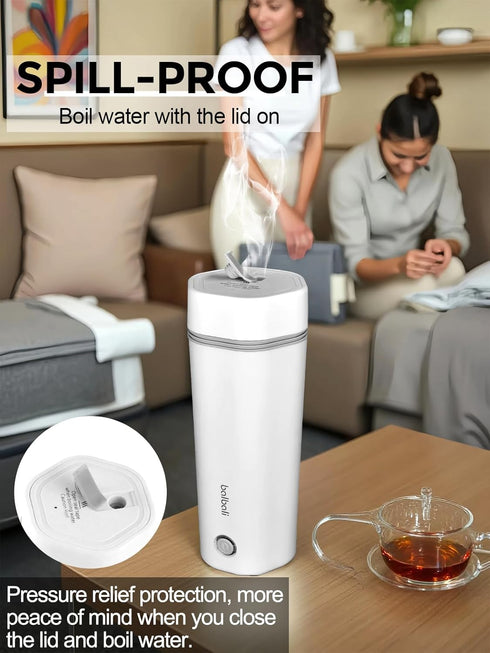 balbali 12oz Travel Kettle - Portable Electric Kettle for Boiling Water - Self Heating Cup/Thermos - Single Size