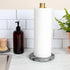 Modern Marble Paper Towel Holder with Brass Detail, Grey