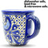Talavera Mug - Authentic Hand Painted Mexican Coffee Mug - Blue and White - Taza Mexicana Azul Blanco