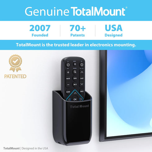 TotalMount Hole-Free Remote Control Holder (Black, Quantity 1) – Eliminates Need to Drill Holes in Your Wall