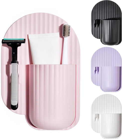 Silicone Toothbrush and Razor Holder, Reusable Shower Caddy with Suction Cup, Suitable