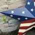 Set of 2 Metal Patriotic Barn Star Wall Decor, Rustic American Flag Indoor Outdoor Star Art for 4th of July Decoration