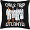 Girls Trip 2024 Atlanta for Black Melanin Women Spa Relax Throw Pillow, 16x16, Multicolor