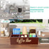 Coffee Station Organizer for Countertop - Wooden Coffee Bar with Removable Dividers, Farmhouse Coffee Pod Holder Basket