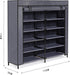 7 36 Cover,110cm*115cm*30cm,Grey Meerveil Shoe Rack Tier Canvas,Shoe Cabinet,Shoe Rack Standing for Living