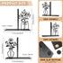 Metal Flower Book Ends Flower Vase Bookends Decorative Book Ends for Shelves Bookshelf Home Office Desk Bookshelf Decor