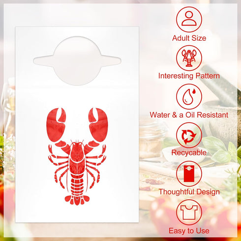 200 50 50 100 Umigy Pcs Disposable Adults Crawfish Lobster Bibs Boil Seafood Party Supplies Include Lobster Bibs Bulk