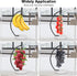 Black Banana Holder with Marble Base, Metal Hanger Tree Stand for Fresh Fruit Storage, Freestanding Kitchen Organizer