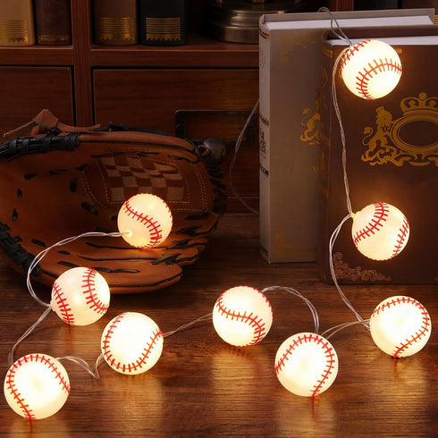 Bencailor Baseball LED String Lights Battery Operated Light up Mini Baseball Lights