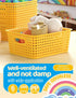 WYT 6-Pack Plastic Small Shelf Storage Weave Baskets, Organizing for Cabinets and Pantries, Green