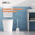 JIGA 3 Pack Toilet Brush and Holder Set, Toilet Bowl Brush with Caddy, Bathroom Stiff Bristles Toilet Scrub Brush, White