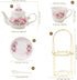 TATSUMI 20-Pieces Set Sets Sets Home&Party(016) Tea For Adult with Golden Metal Rack,Porcelain Tea For Women,Tea Gift