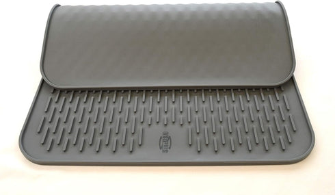 Large Silicone Dish Drying Mat, Heat Resistant, Non-slip, Fast Drying, Size 19.7”x15.7", Color Grey
