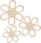 Maitys Boho Wall Decor Set of 3, Wood & Rattan Daisy Flower Wall