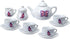 Set, 13 4 4 Alex Chasing Butterflies Ceramic Kids Tea Piece,Includes teacups, saucers, tea pot with lid, sugar bowl
