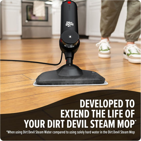 32 oz., Dirt Devil Steam Water Hard Floor Cleaner, Spring Meadow Scent, Natural Hard Floor Demineralized Water Cleaner
